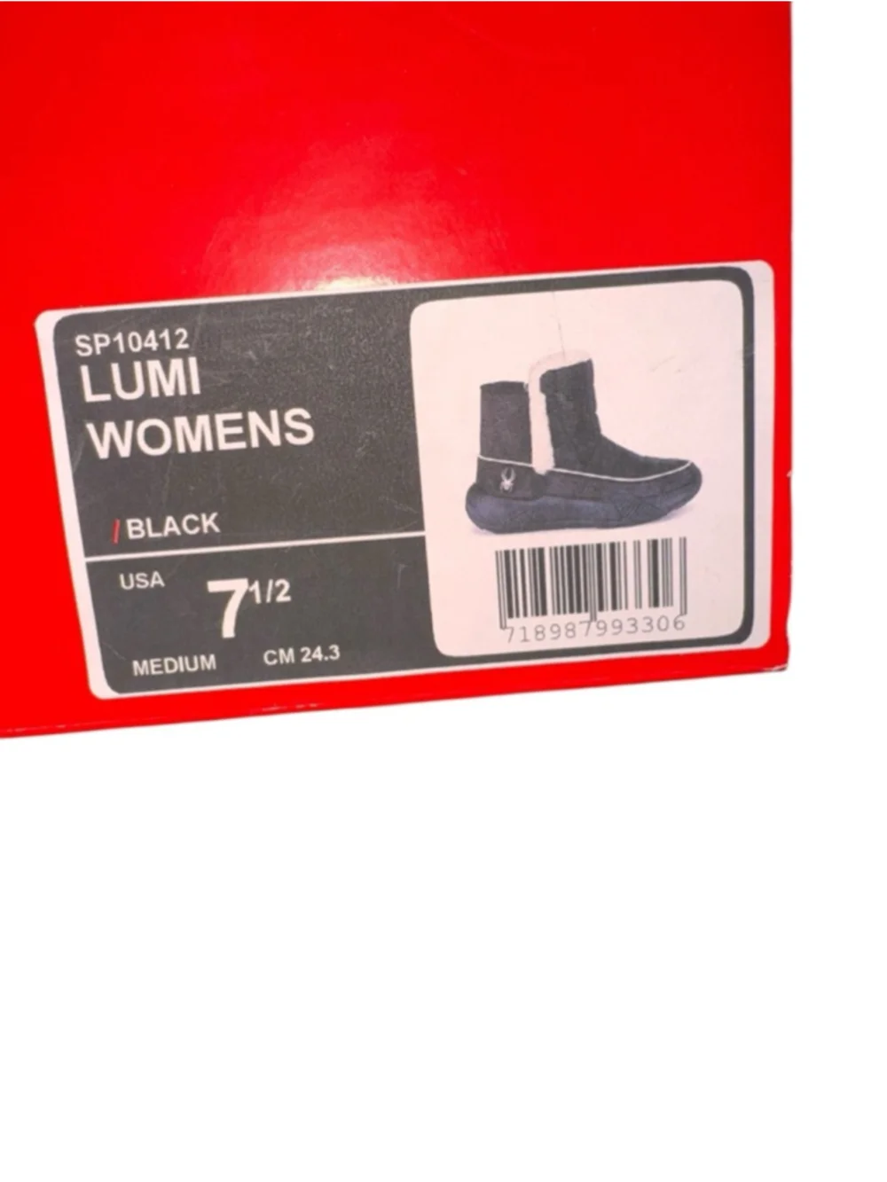 Women's Spyder Lumi Black & White Winter Boots US 7.5